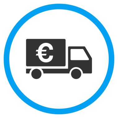 Euro sevk irsaliyesi yuvarlak vektör simgesi