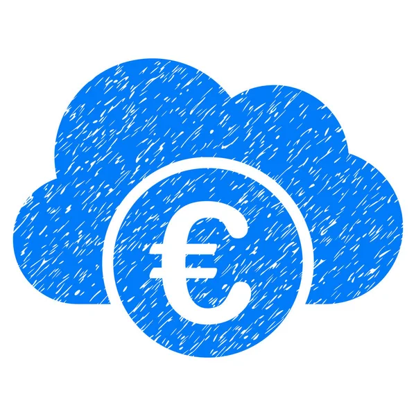 Euro felhő banki Grunge ikon — Stock Vector
