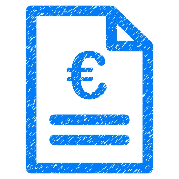 Euro Invoice Grunge Icono — Vector de stock