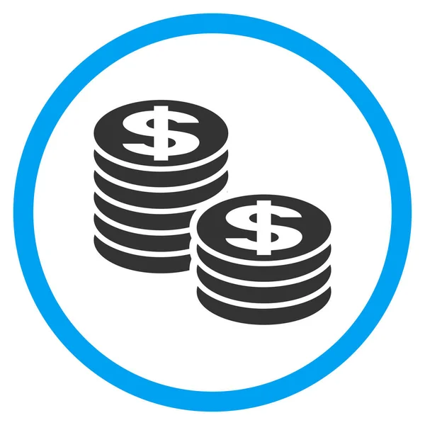 Dollar Coin Stacks arrondi vectoriel icône — Image vectorielle