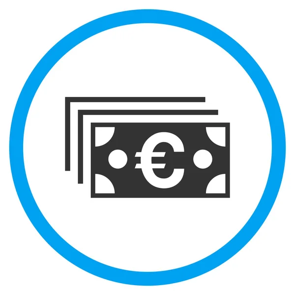 Billets en euros Icône vectorielle arrondie — Image vectorielle