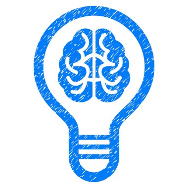 Beyin ampul Grunge simgesi