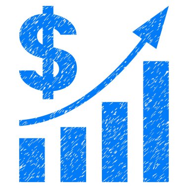 Doları Bar grafik eğilim Grunge simgesi