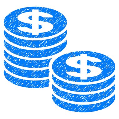 Doları para yığınları Grunge simgesi
