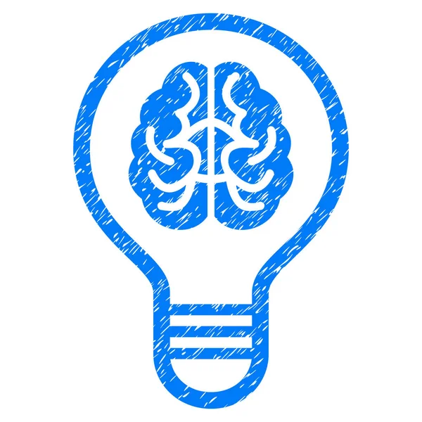 Ícone de Grunge de lâmpada cerebral —  Vetores de Stock