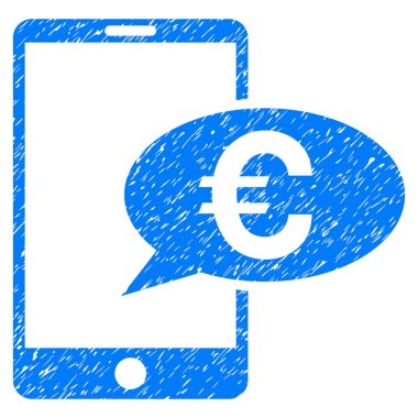 Euro mobil ileti Grunge simgesi