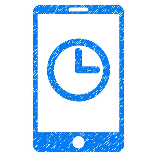 Icona Grunge orologio mobile — Vettoriale Stock