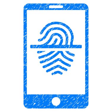 Smartphone parmak izi tarayıcı Grunge simgesi