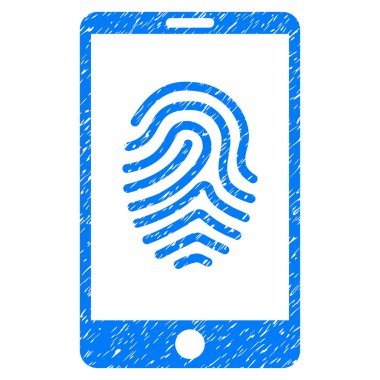 Smartphone parmak izi Grunge simgesi