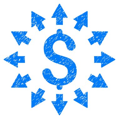 Doları dağıtım Grunge simgesi