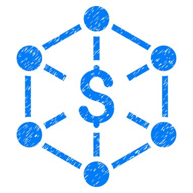 Finansal ağ Grunge simgesi