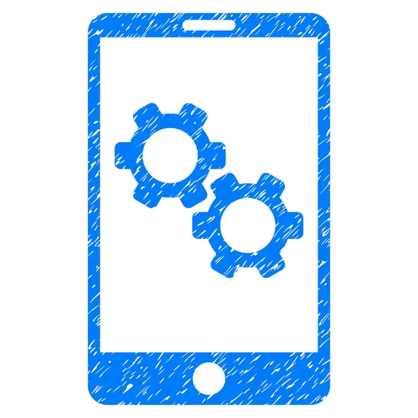 Smartphone Gear Options Grunge Icon — Stock Vector