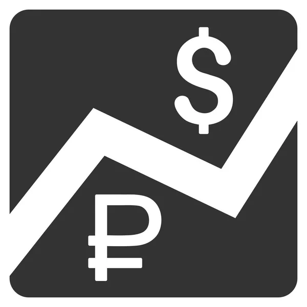 Rubeln och Dollar ekonomi ikon — Stock vektor