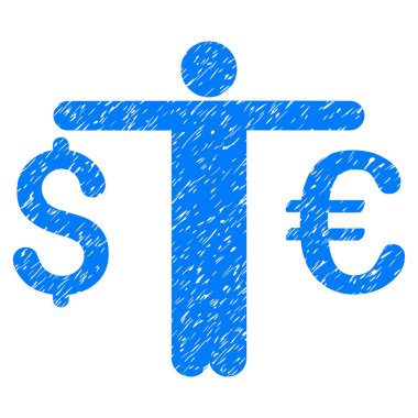 Kişi karşılaştırmak Euro dolar Grunge simgesi