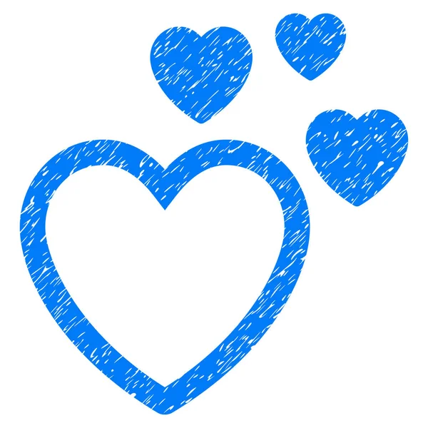 Love Hearts Grunge Icon — Stock Vector