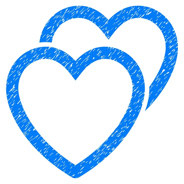 Coeurs d'amour Icône Grunge — Image vectorielle