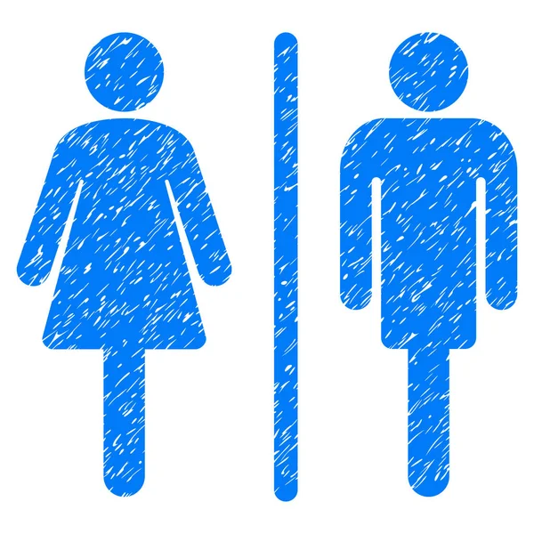 Icona di Grunge delle persone WC — Vettoriale Stock