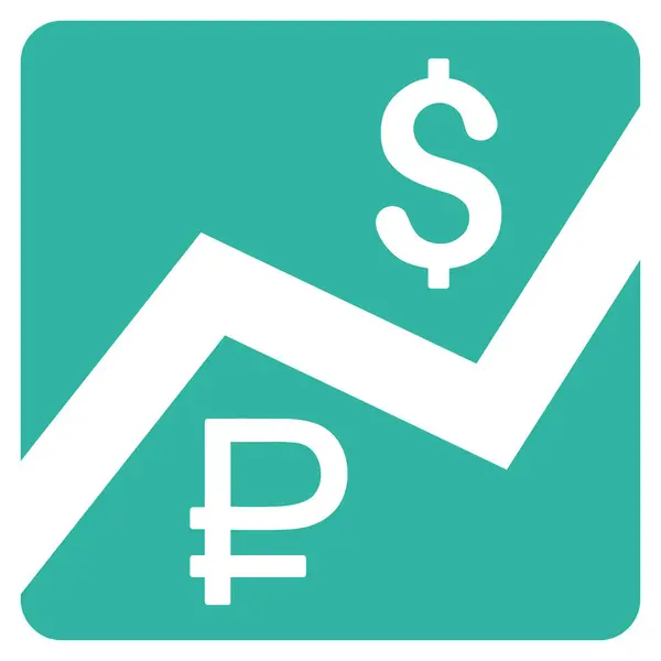 Rubl a ikona finance dolar — Stockový vektor