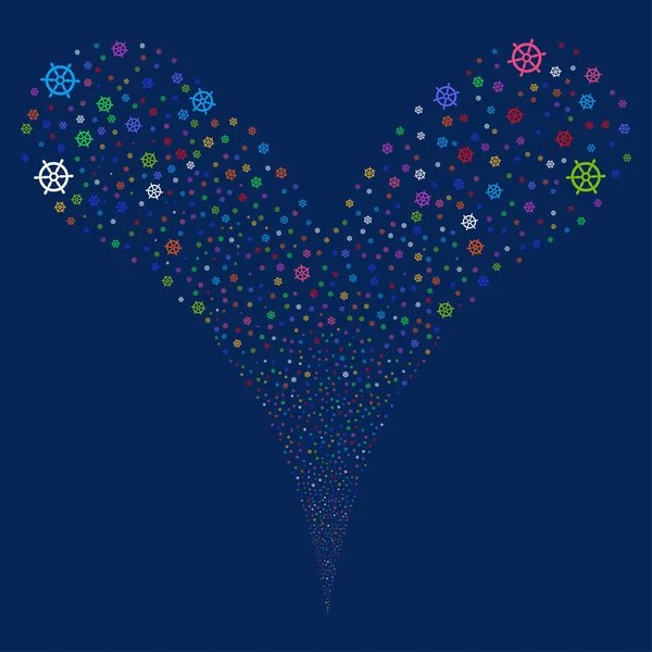 Tekne direksiyon tekerlek çeşme dere