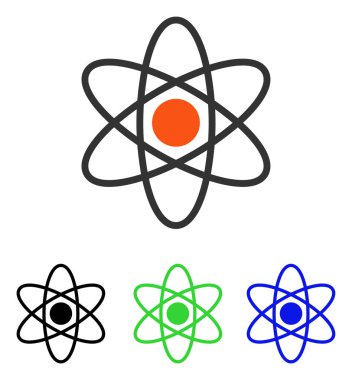 Atom düz vektör simgesi