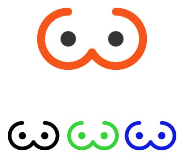 Kadın meme düz vektör simgesi