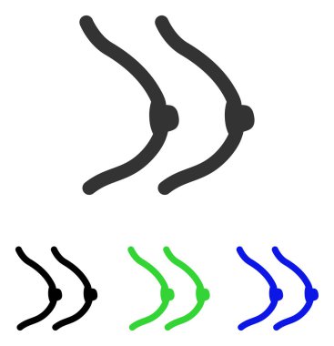 Kadın göğüsler düz vektör simgesi