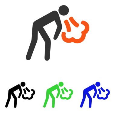 Düz vektör simge öksürük