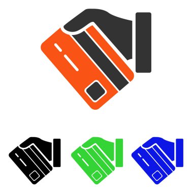 Kartı ödeme düz vektör simgesi