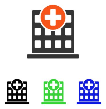 Klinik cephe düz vektör simgesi