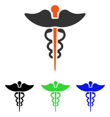 Caduceus düz vektör simgesi