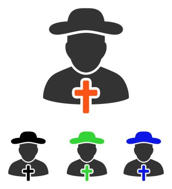 Rahip düz vektör simgesi