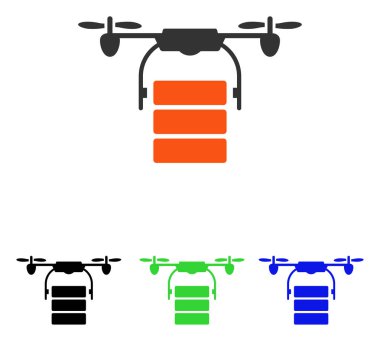 Kargo uçağı düz vektör simgesi