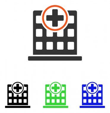 Klinik Binası düz vektör simgesi