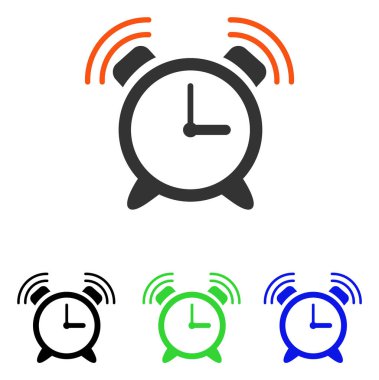 Çalar saat yüzük düz vektör simgesi