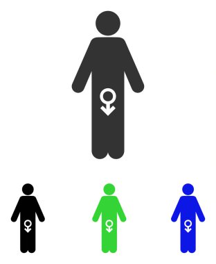 Erkek iktidarsızlık düz vektör simgesi