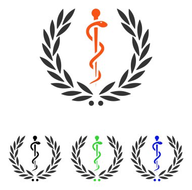 Sağlığa bakım amblemi düz vektör simgesi