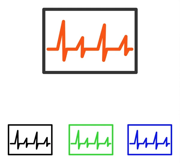 Kardiogram lapos vektor ikon — Stock Vector