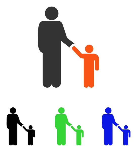 Father With Son Flat Vector Icon — Stock Vector