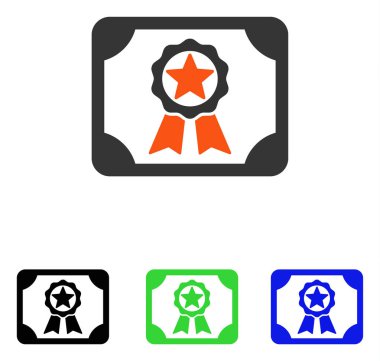 Ödülü Diploma düz vektör simgesi