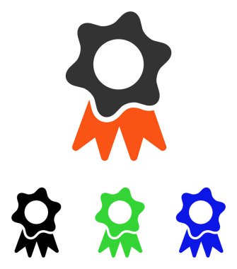 Ödülü mühür düz vektör simgesi