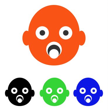 Bebek kafa düz vektör simgesi