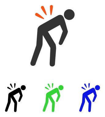 Sırt ağrısı düz vektör simgesi