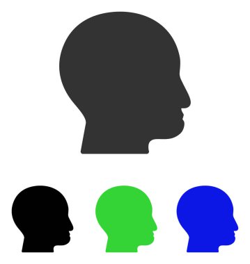 Kel Kafa düz vektör simgesi