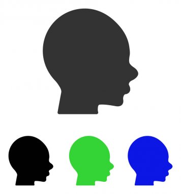 Çocuk kafa düz vektör simgesi