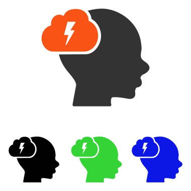 Beyin fırtınası düz vektör simgesi