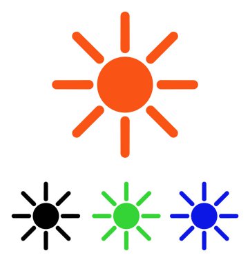 Parlaklık düz vektör simgesi