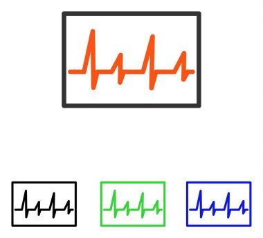 kardiyogram düz vektör simgesi