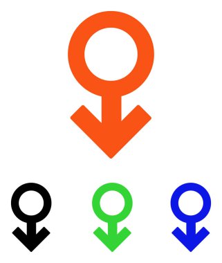 İktidarsızlık sembolü düz vektör simgesi