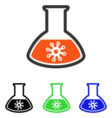 Enfeksiyon kapsayıcı düz vektör simgesi