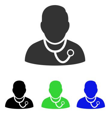 Doktor düz vektör simgesi